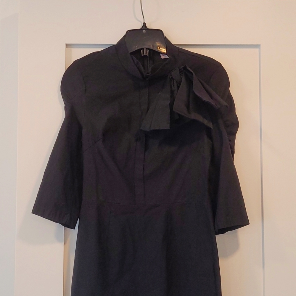 Black Belle Poque Pencil Dress with Bow Detail in Size US Medium